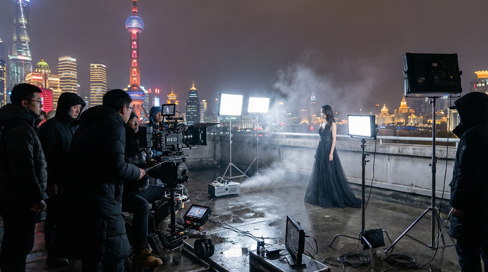 免费看片上海外滩夜景拍摄现场实况